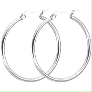 Classic Silver Hoop Earrings - Women Jewelry
